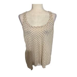 theory womens beige black polka dot tank top small